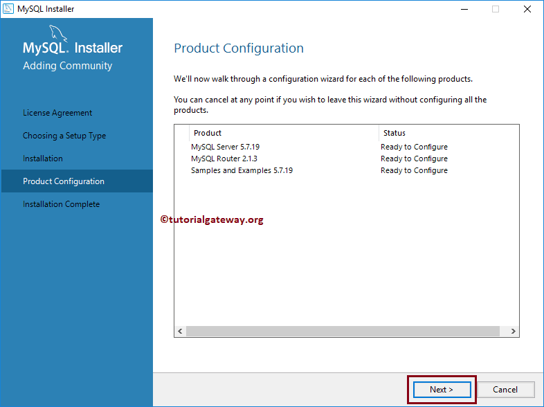 View Product configuration and click next 12