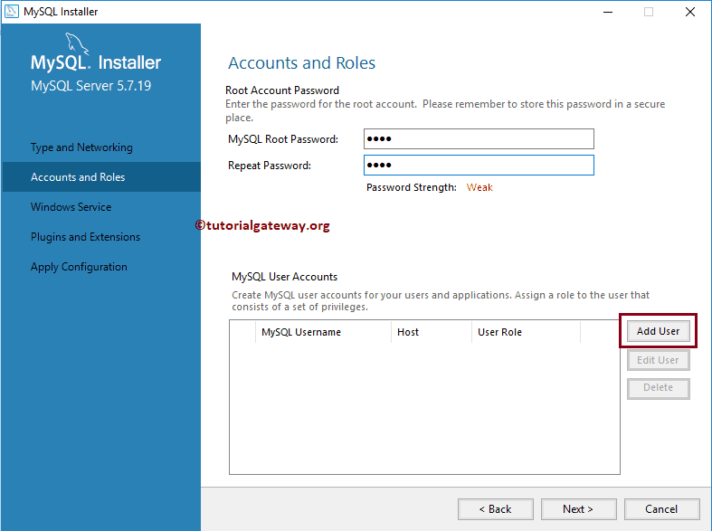 Add Users and change root password 16