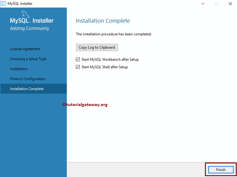 Click the Finish Button to close the wizard 30