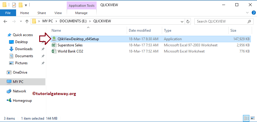 Click the Setup Exe Application 1