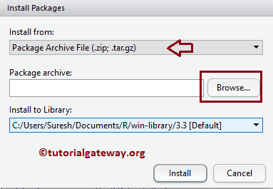 Click the Browse button to select the Zip file 18