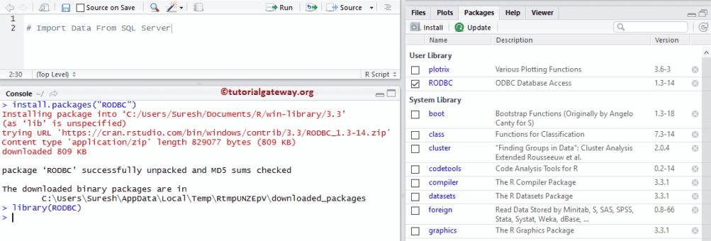 library(RODBC) to download it 4