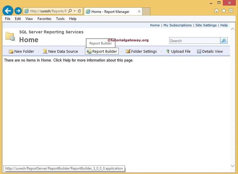 Click on the Report Builder Icon 1