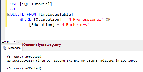 Instead Of DELETE Triggers in SQL Server 5