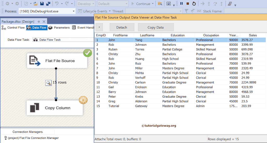 Run theSSIS Flat File Connection Manager Package
