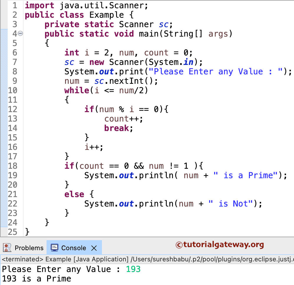 Program to Check Prime Number using While Loop