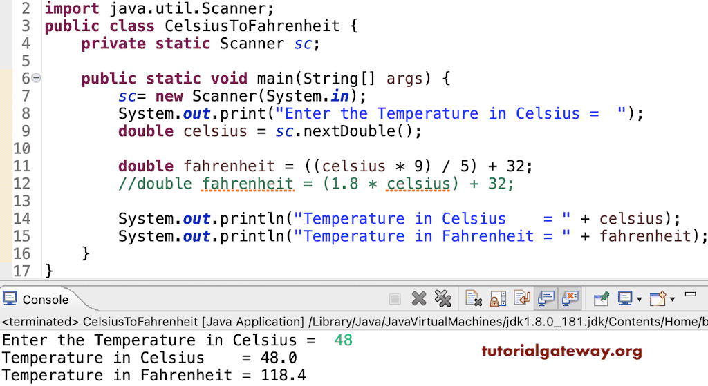 Program to Convert Celsius To Fahrenheit