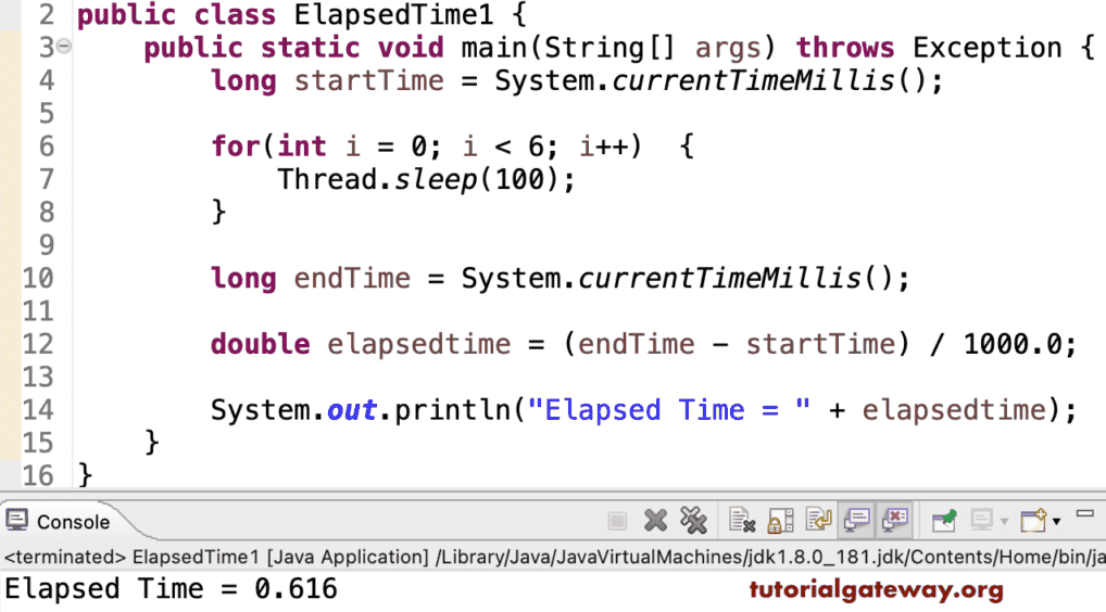 Program to Measure Elapsed Time