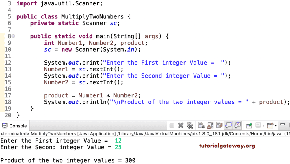 Program to Multiply Two Numbers