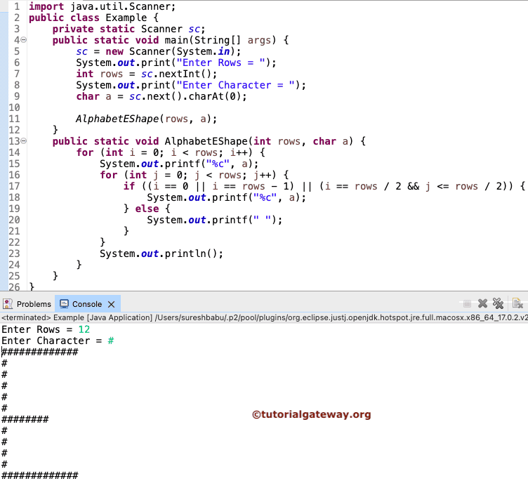 Print Alphabet E Pattern