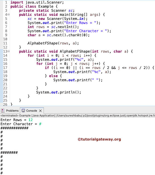 Print Alphabet F Pattern