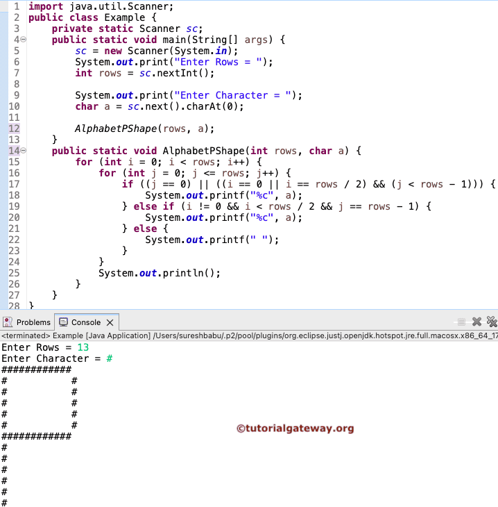 Print Alphabet P Pattern
