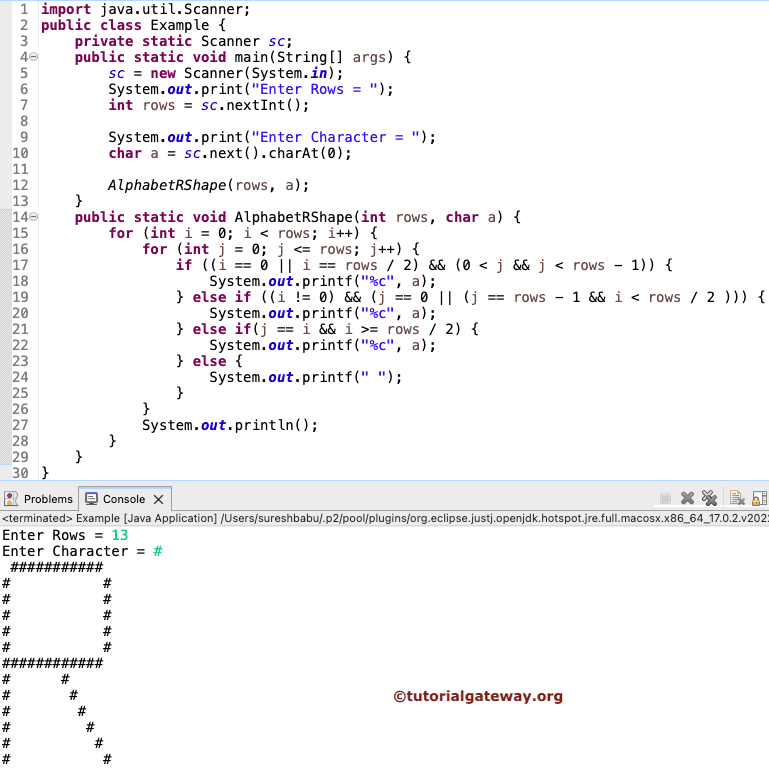 Print Alphabet R Pattern