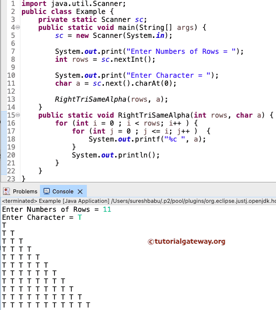Right Triangle of Same Alphabet