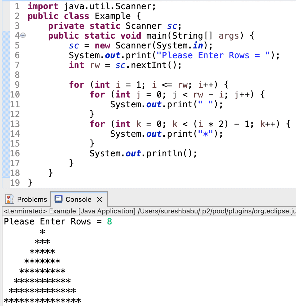 Java Pyramid Pattern Program