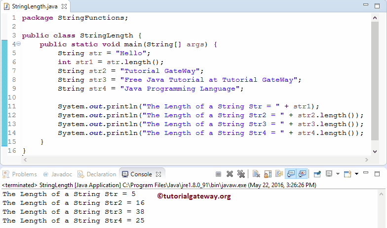 String length method Example 1