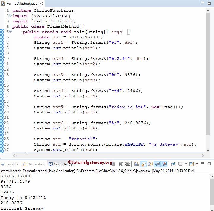 String format Method