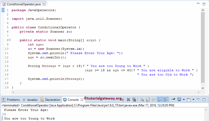 Ternary Conditional Operator 3