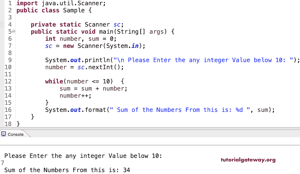 While Loop Example 1