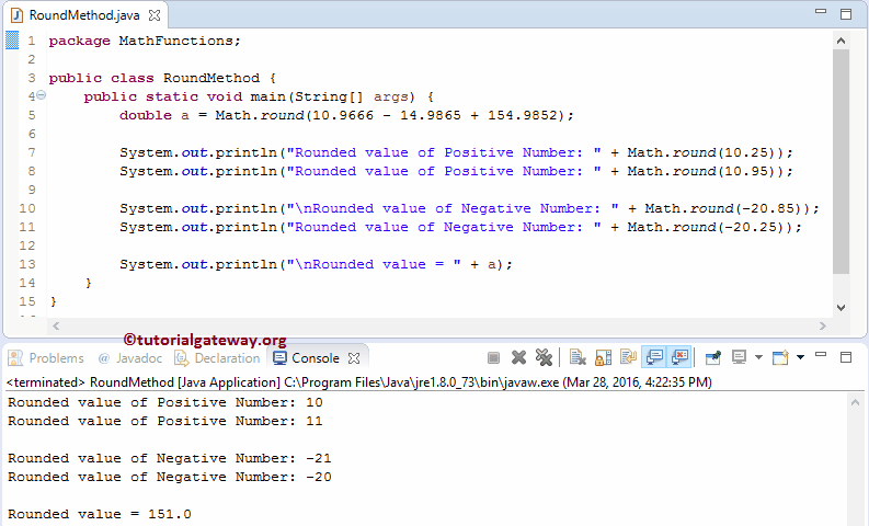 math.round Function 1