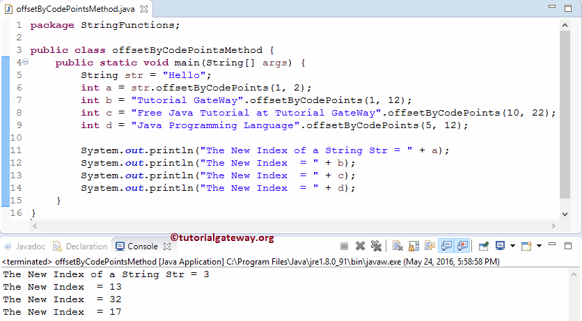 offsetByCodePoints Method 1