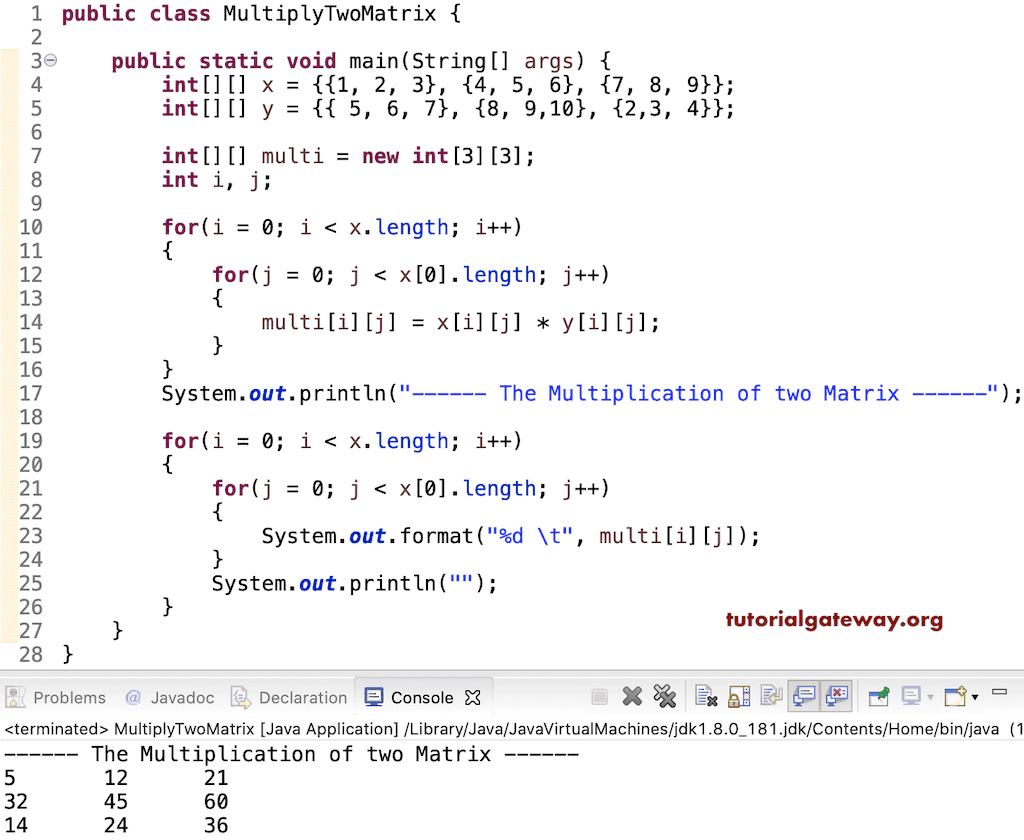 Program to Multiply two Matrices or Matrixes