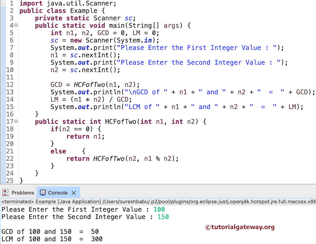 program to find LCM of Two Numbers using Recursion