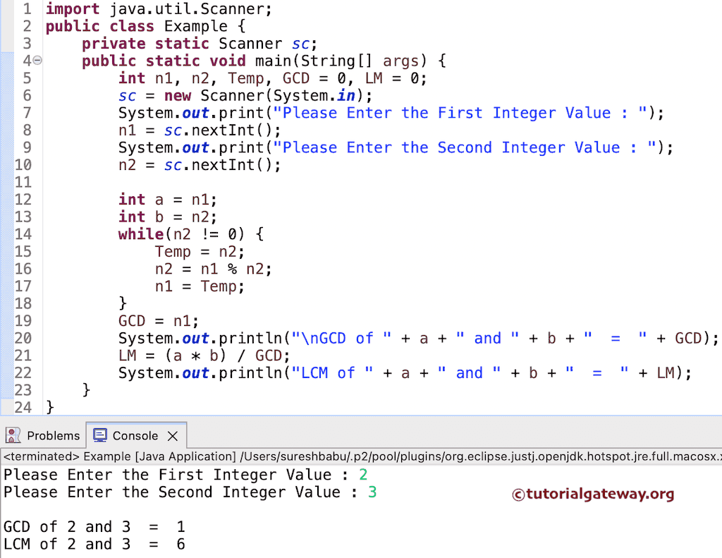 Program to find LCM of Two Numbers using While Loop