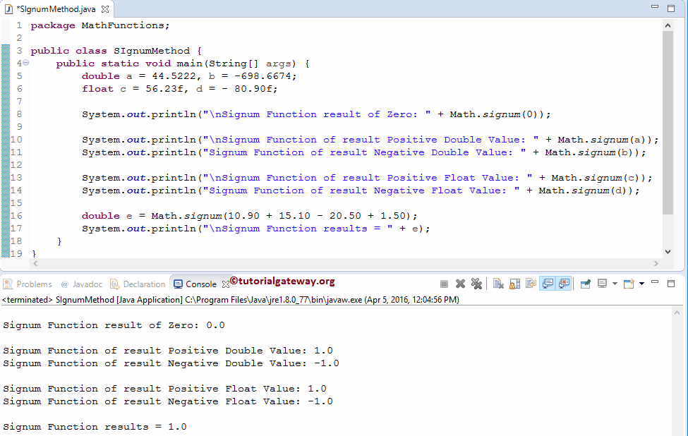math signum Function 1