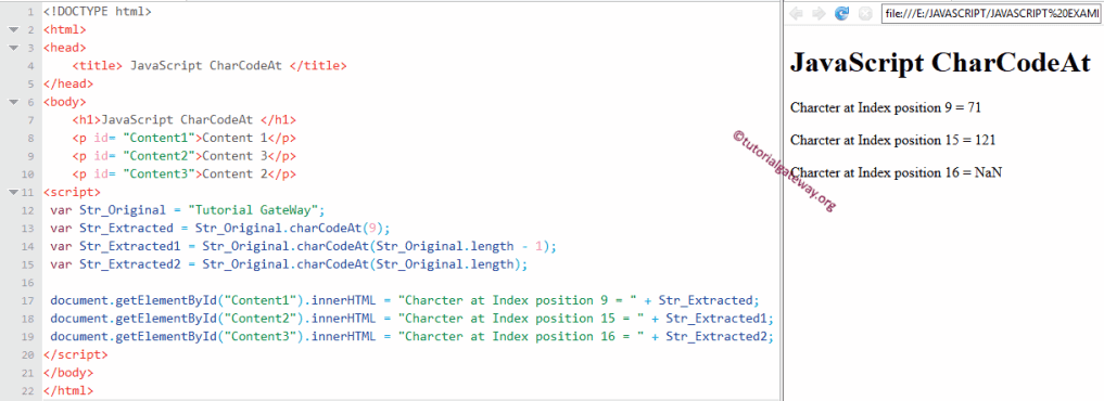 CharCodeAt Function Example