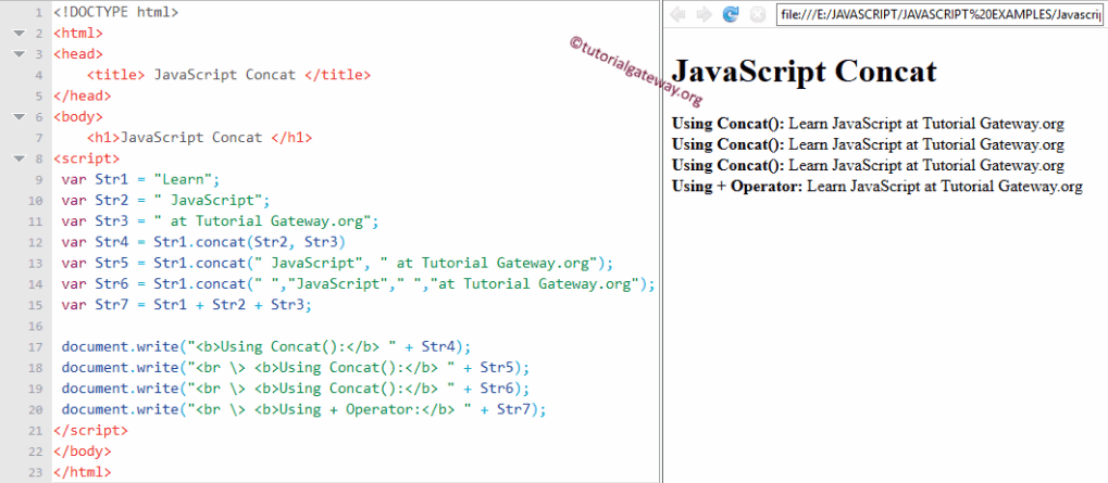 Concat string function
