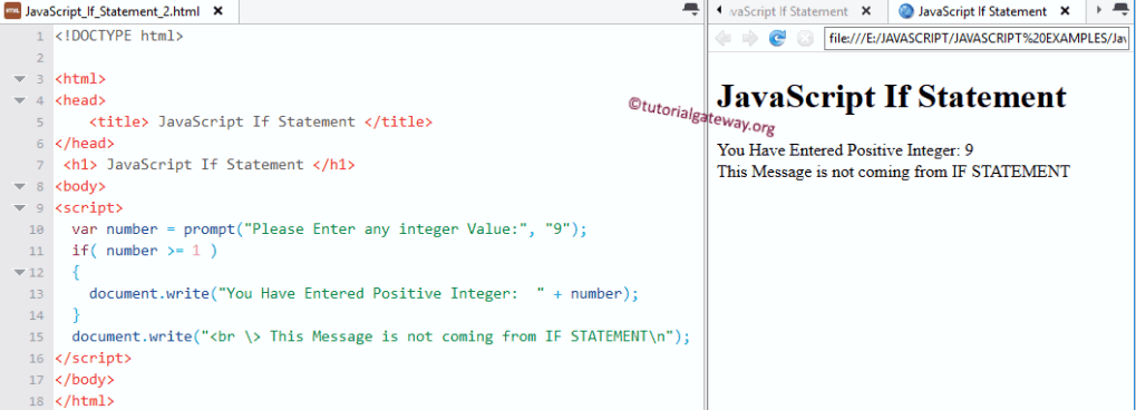 If Statement Example