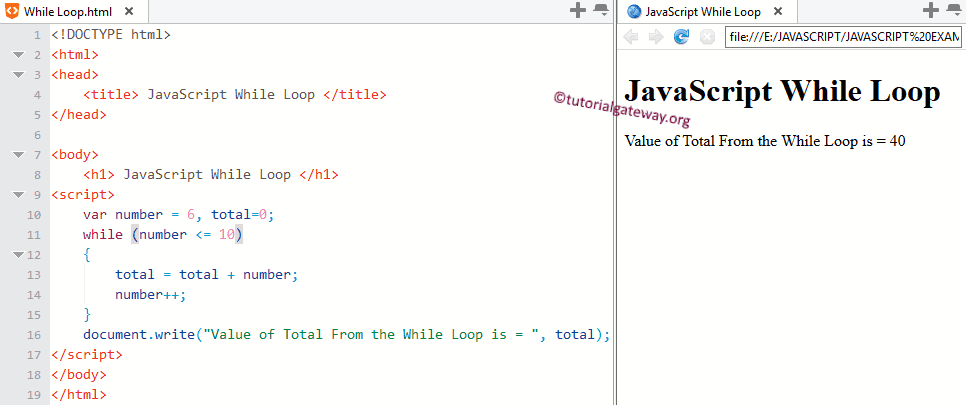 JavaScript While Loop 1