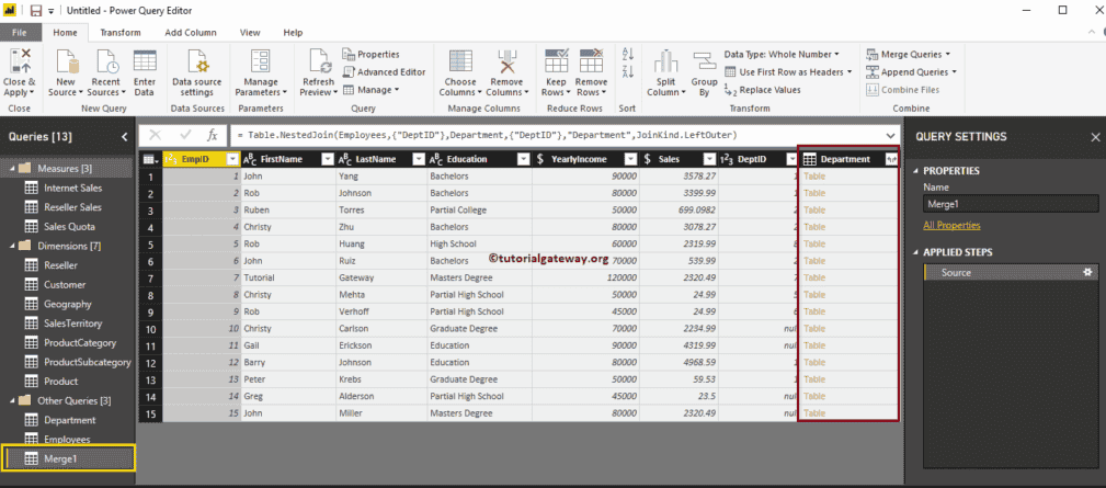 Joins in Power BI 10