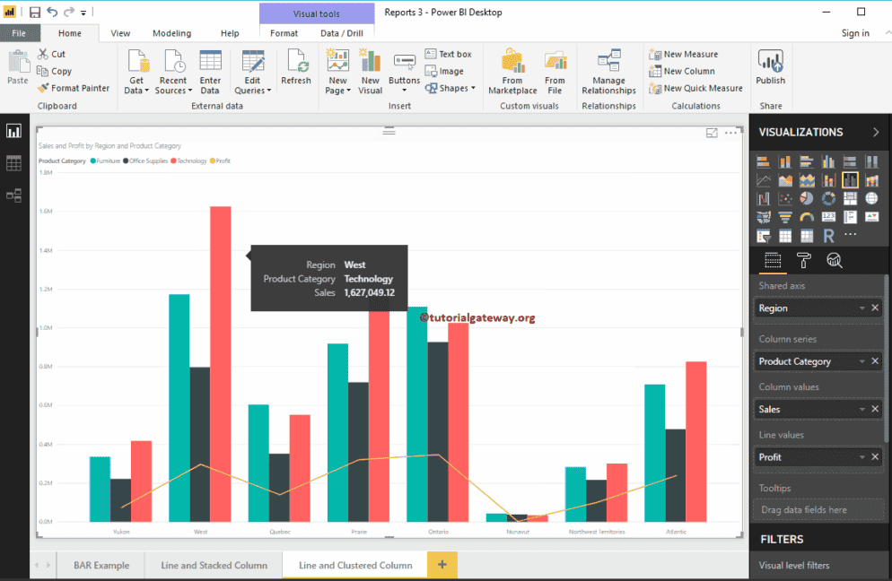 Line and Clustered Column Chart 10