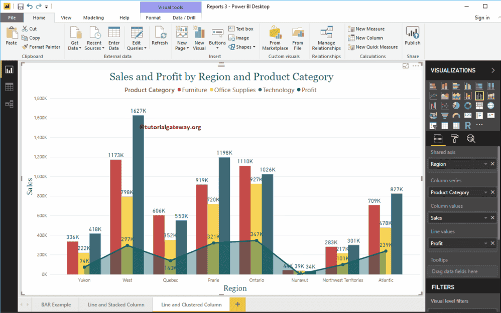 Line and Clustered Column Chart 12