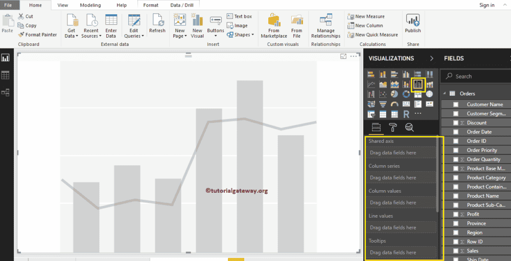 Line and Clustered Column Chart 5