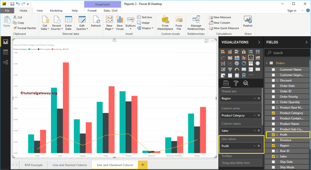 Line and Clustered Column Chart 9