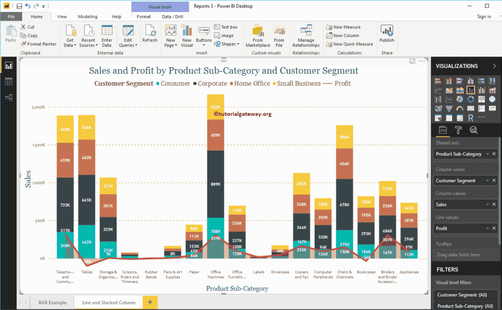 Line and Stacked Column Chart 12