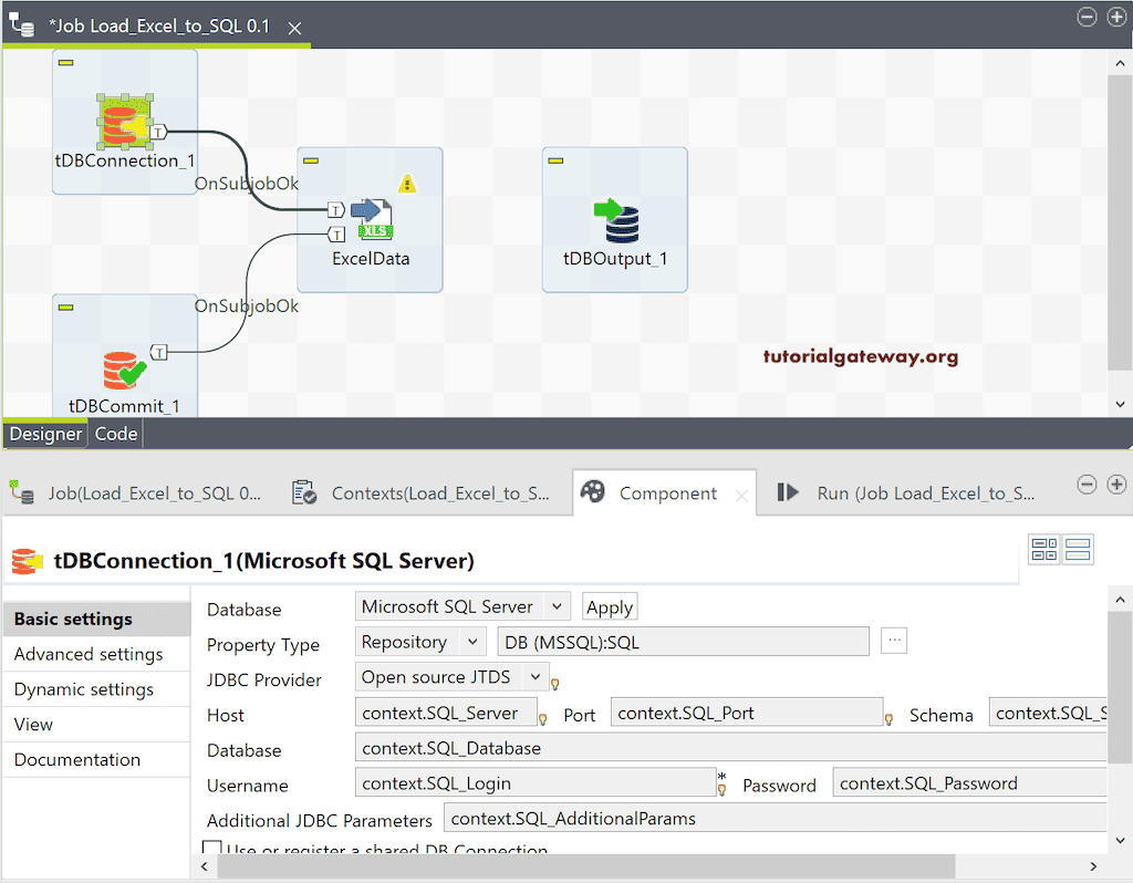Load Excel Data into Database in Talend 2