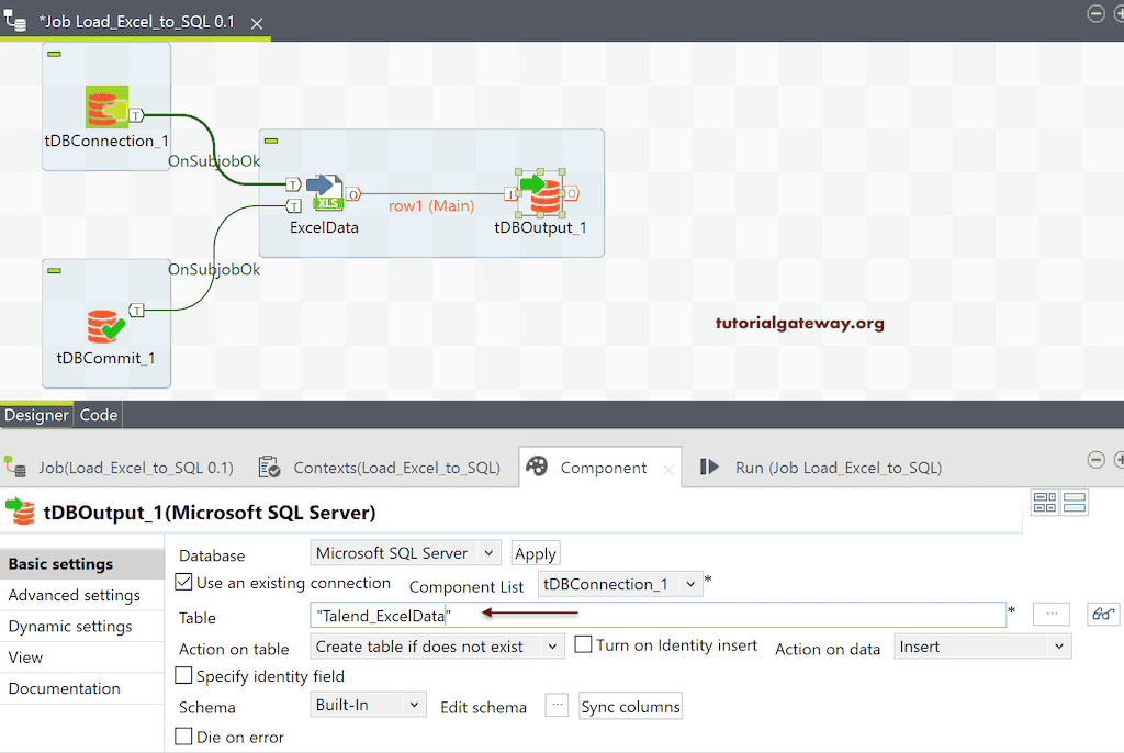 Load Excel Data into Database in Talend 4