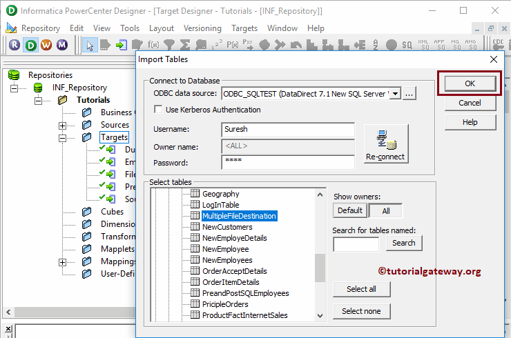 Import Sql Destination Table