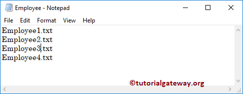 Text File Names in a txt