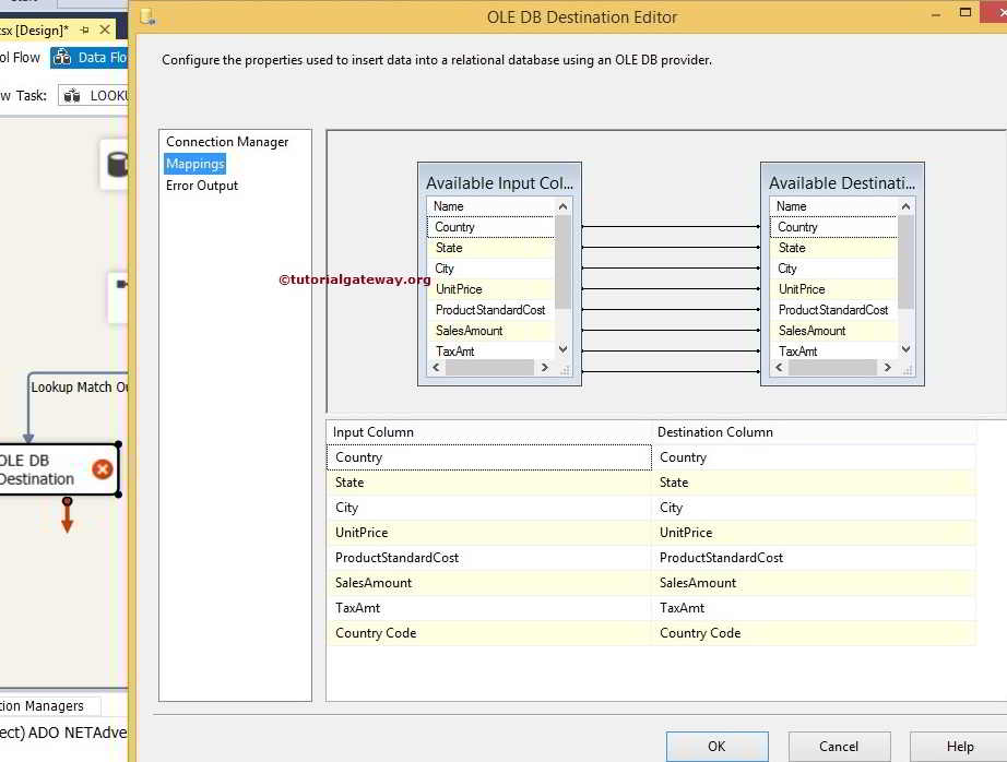 Matched Rows Column Mapping