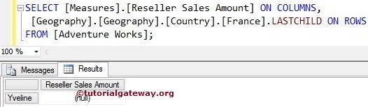MDX LASTCHILD FUNCTION 1