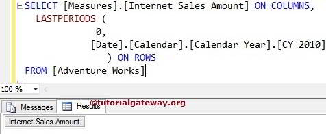 MDX LASTPERIODS FUNCTION 1