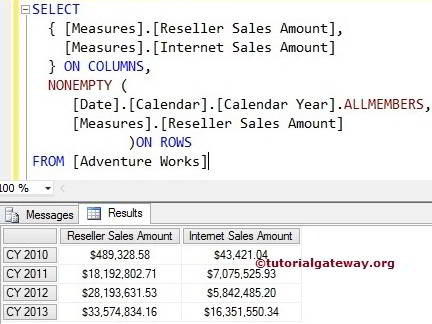 MDX NONEMPTY FUNCTION