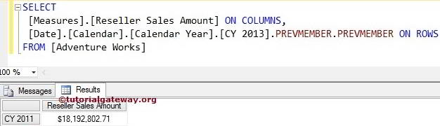 MDX PREVMEMBER FUNCTION 2