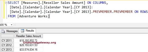 MDX PREVMEMBER FUNCTION 3