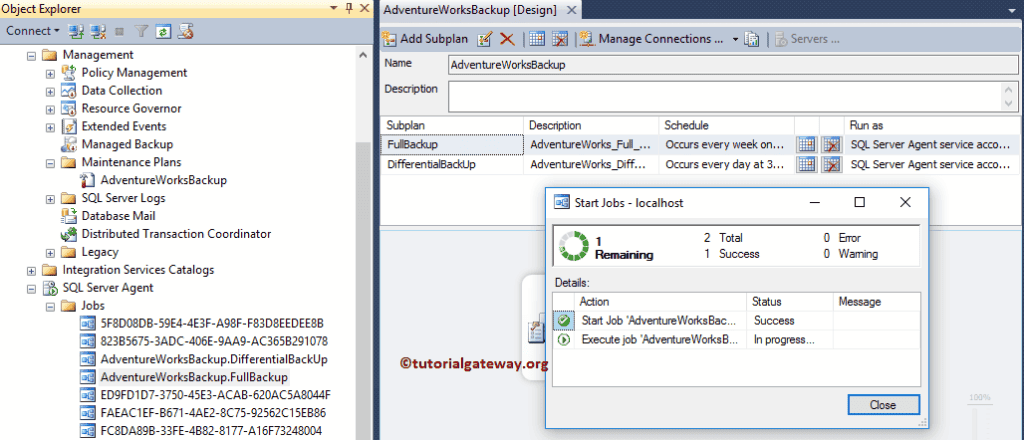 Start Jobs under the Agent 24